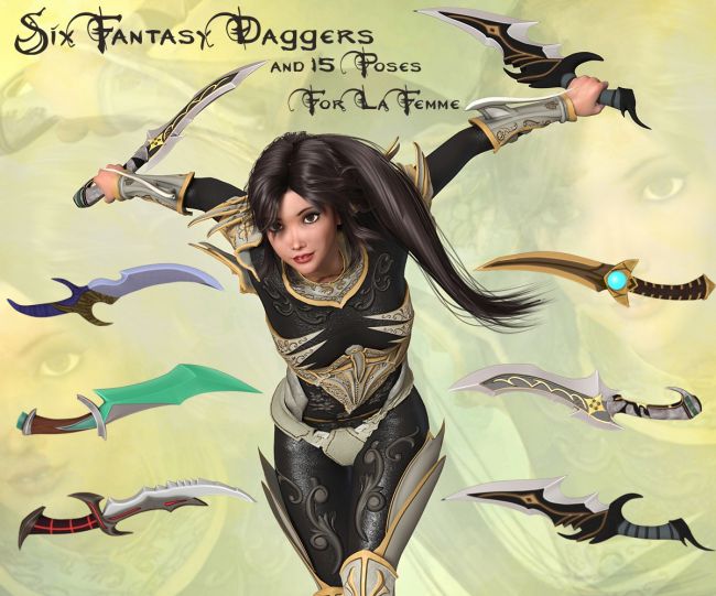 six-fantasy-daggers-and-15-poses-for-la-femme